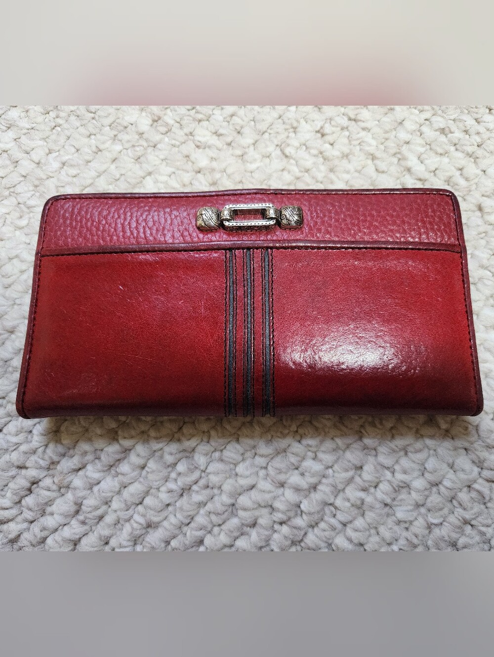 Brighton Red Leather Women's Long Wallet